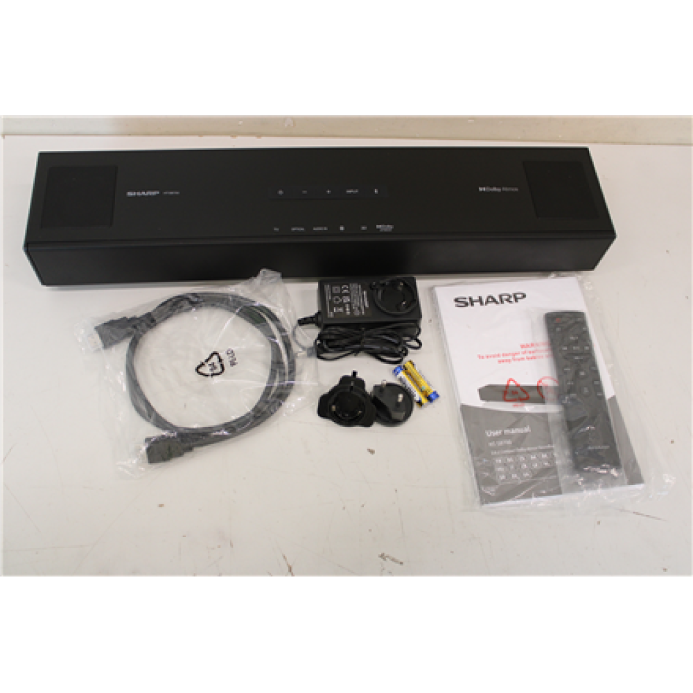 SALE OUT. Sharp HT-SB700 2.0.2 Compact Dolby Atmos Soundbar , Sharp 2.0.2 Compact Dolby Atmos Soundbar , HT-SB700 , 140 W , DEMO , Bluetooth , Black , Wireless connection , Sharp 2.0.2 Compact Dolby Atmos Soundbar , HT-SB700 , 140 W , DEMO , Bluetooth , B