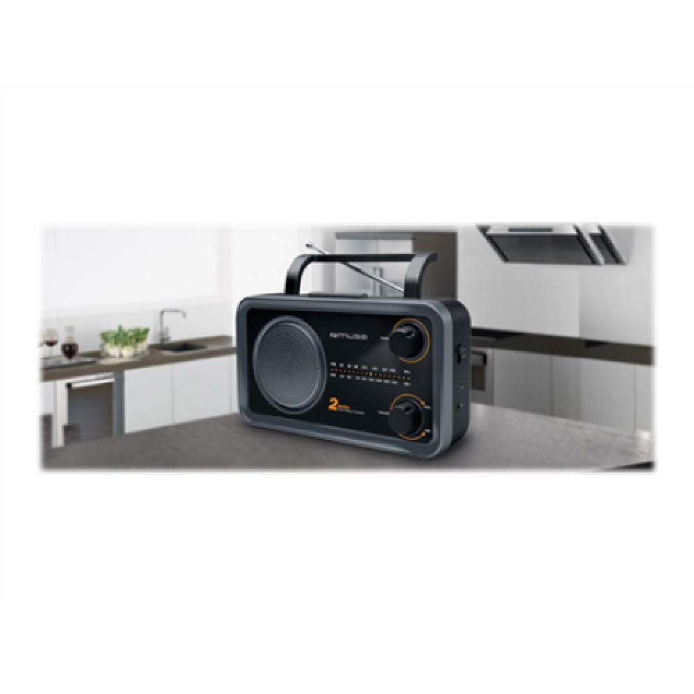 Muse , 2-bands portable radio , M-06DS , AUX in , Grey