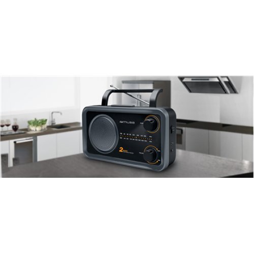 Muse , 2-bands portable radio , M-06DS , AUX in , Grey