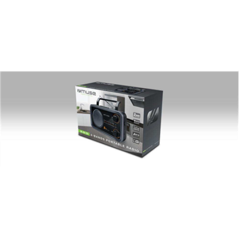 Muse , 2-bands portable radio , M-06DS , AUX in , Grey