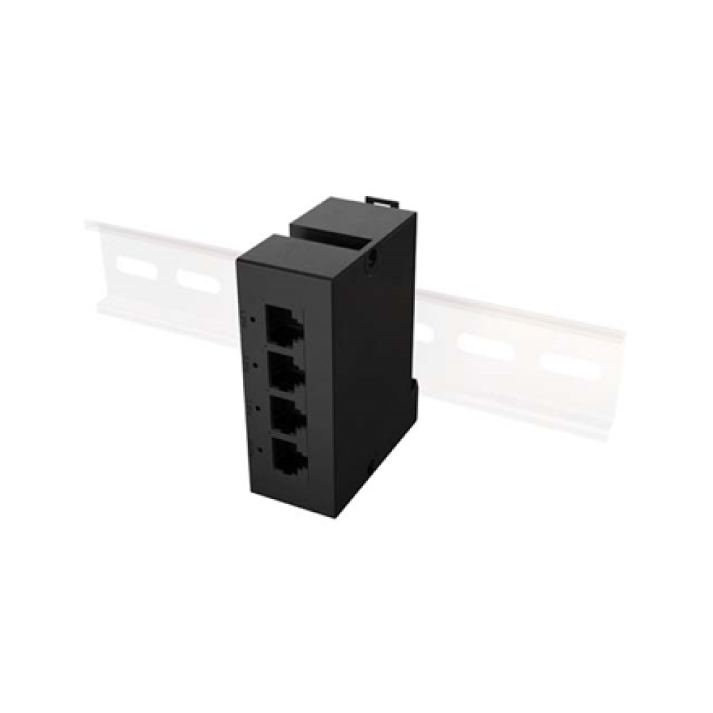 Lanberg , Switch PoE Extender 1xIn 3xOut Fast Ethernet Din Rail at 30W metal clips , DIN-FE4-AT-30W