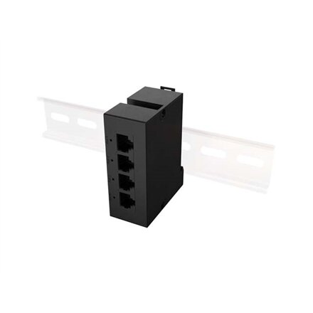 Lanberg , Switch PoE Extender 1xIn 3xOut Fast Ethernet Din Rail at 30W metal clips , DIN-FE4-AT-30W