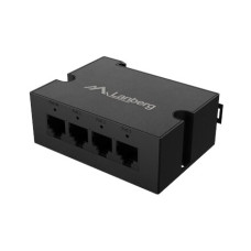 Lanberg , Switch PoE Extender 1xIn 3xOut Fast Ethernet Din Rail at 30W metal clips , DIN-FE4-AT-30W