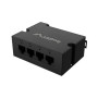 Lanberg , Switch PoE Extender 1xIn 3xOut Fast Ethernet Din Rail at 30W metal clips , DIN-FE4-AT-30W