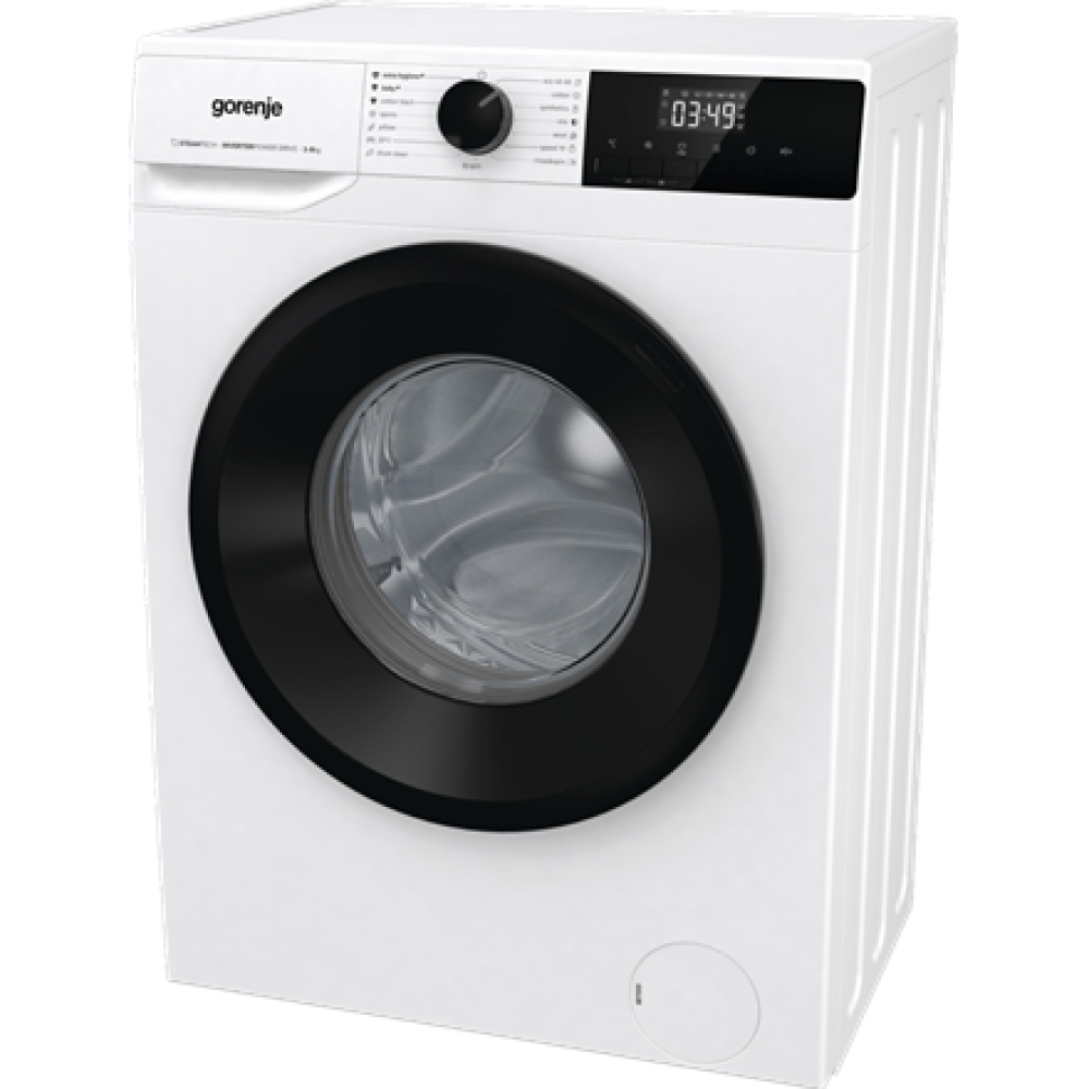 Gorenje , Washing Machine , W11NHPI84AS , Energy efficiency class A , Front loading , Washing capacity 8 kg , 1400 RPM , Depth 54 cm , Width 60 cm , Display , LED , Steam function , White
