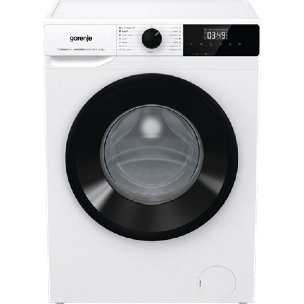 Gorenje , Washing Machine , W11NHPI84AS , Energy efficiency class A , Front loading , Washing capacity 8 kg , 1400 RPM , Depth 54 cm , Width 60 cm , Display , LED , Steam function , White