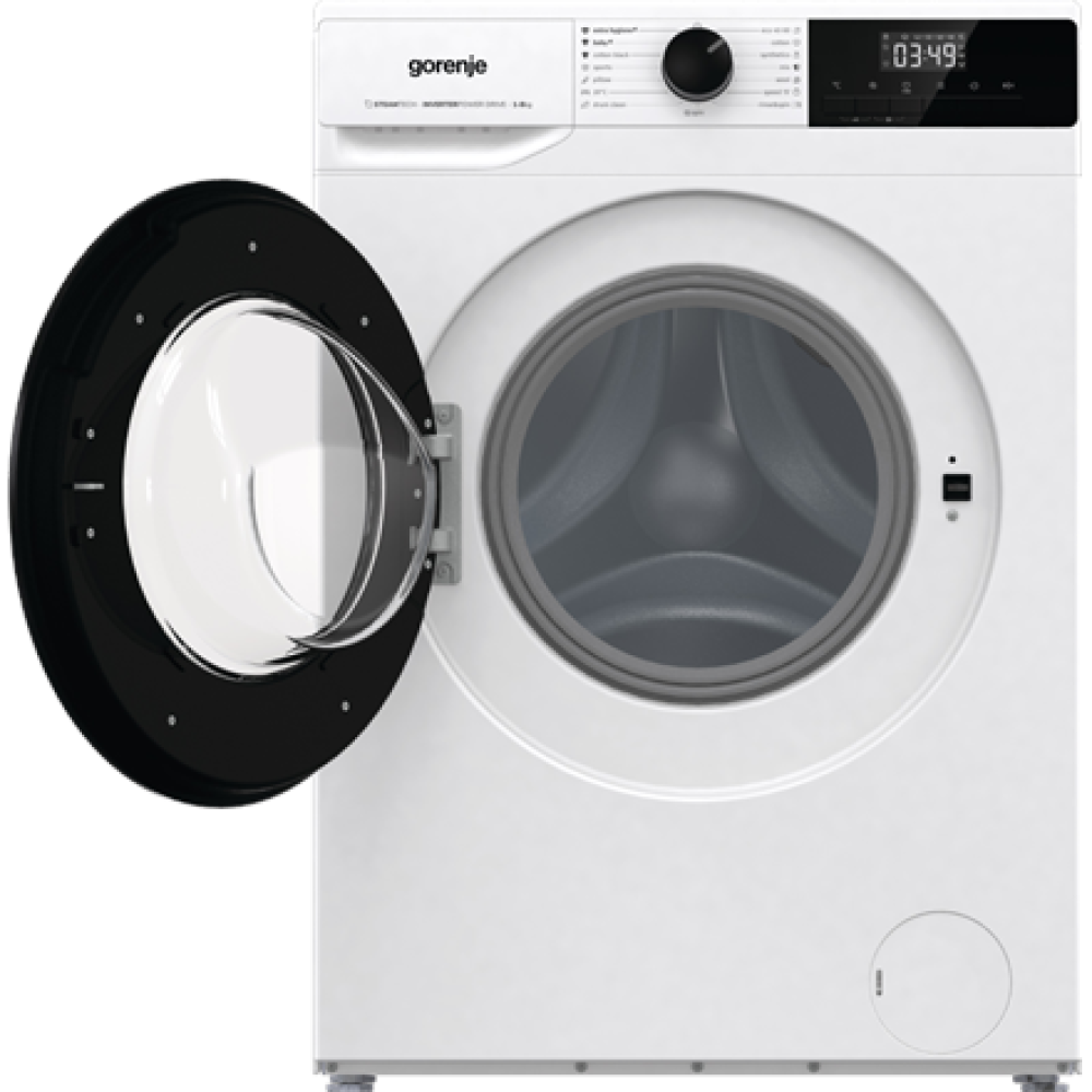 Gorenje , Washing Machine , W11NHPI84AS , Energy efficiency class A , Front loading , Washing capacity 8 kg , 1400 RPM , Depth 54 cm , Width 60 cm , Display , LED , Steam function , White