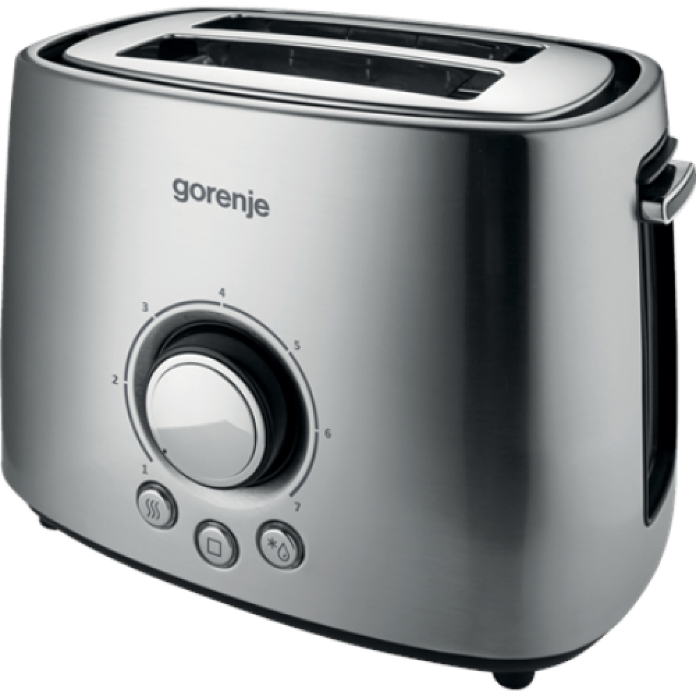 Gorenje , Toaster , T1000E , Power 1000 W , Number of slots 2 , Housing material Metal , Stainless Steel