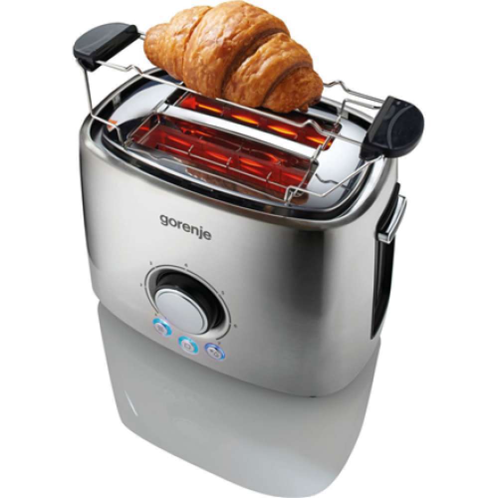 Gorenje , Toaster , T1000E , Power 1000 W , Number of slots 2 , Housing material Metal , Stainless Steel