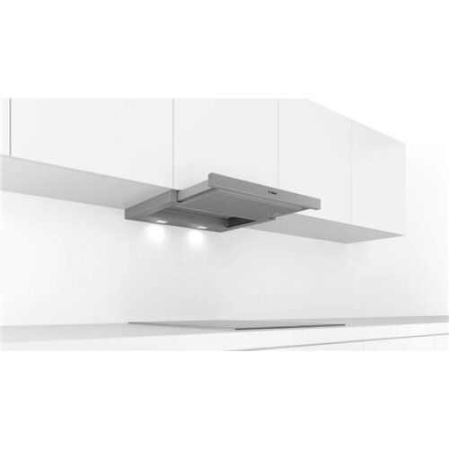 Bosch Hood Serie 4 DFM064A53 Telescopic, Energy efficiency class A, Width 60 cm, 270 m³/h, Push Buttons, Silver, LED, Made in Germany
