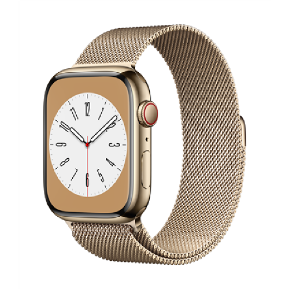 Watch Series 8 GPS + Cellular , MNKQ3EL/A , Smart watches , GPS (satellite) , Retina LTPO OLED , Touchscreen , 45mm , Waterproof , Bluetooth , Wi-Fi , Gold