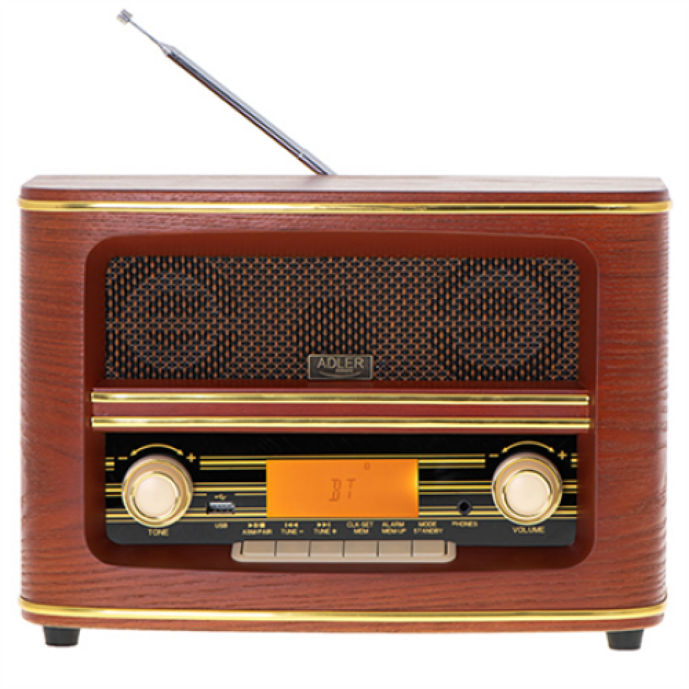 Adler , Retro Radio , AD 1187 , Alarm function , AUX in , Wooden