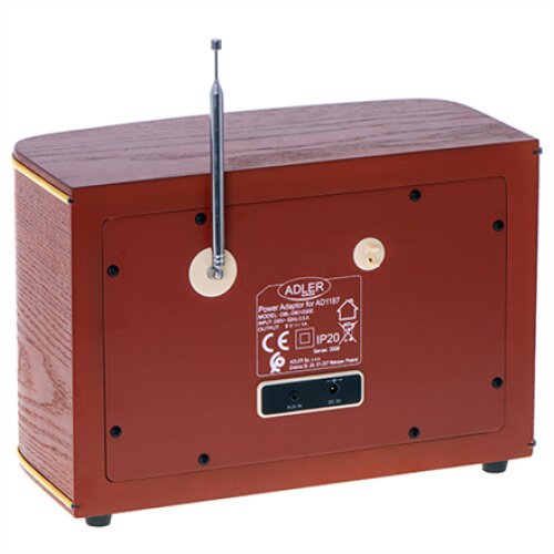 Adler , Retro Radio , AD 1187 , Alarm function , AUX in , Wooden