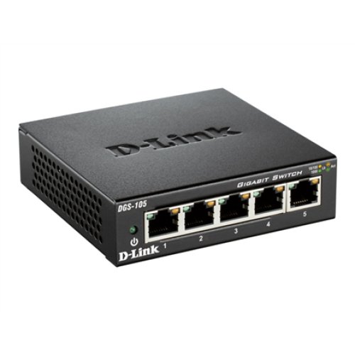 D-Link , Ethernet Switch , DGS-105/E , Unmanaged , Desktop , Gigabit Ethernet (copper) ports quantity 5