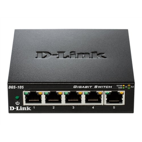 D-Link , Ethernet Switch , DGS-105/E , Unmanaged , Desktop , Gigabit Ethernet (copper) ports quantity 5