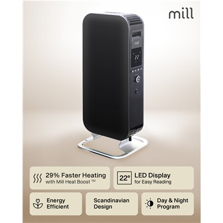 Mill , Heater , AB-H1000DN , Oil Filled Radiator , 1000 W , Number of power levels 3 , Suitable for rooms up to 12-16 m² , Black