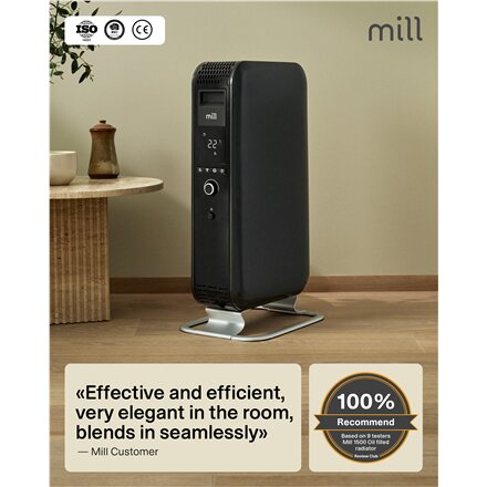 Mill , Heater , AB-H1000DN , Oil Filled Radiator , 1000 W , Number of power levels 3 , Suitable for rooms up to 12-16 m² , Black