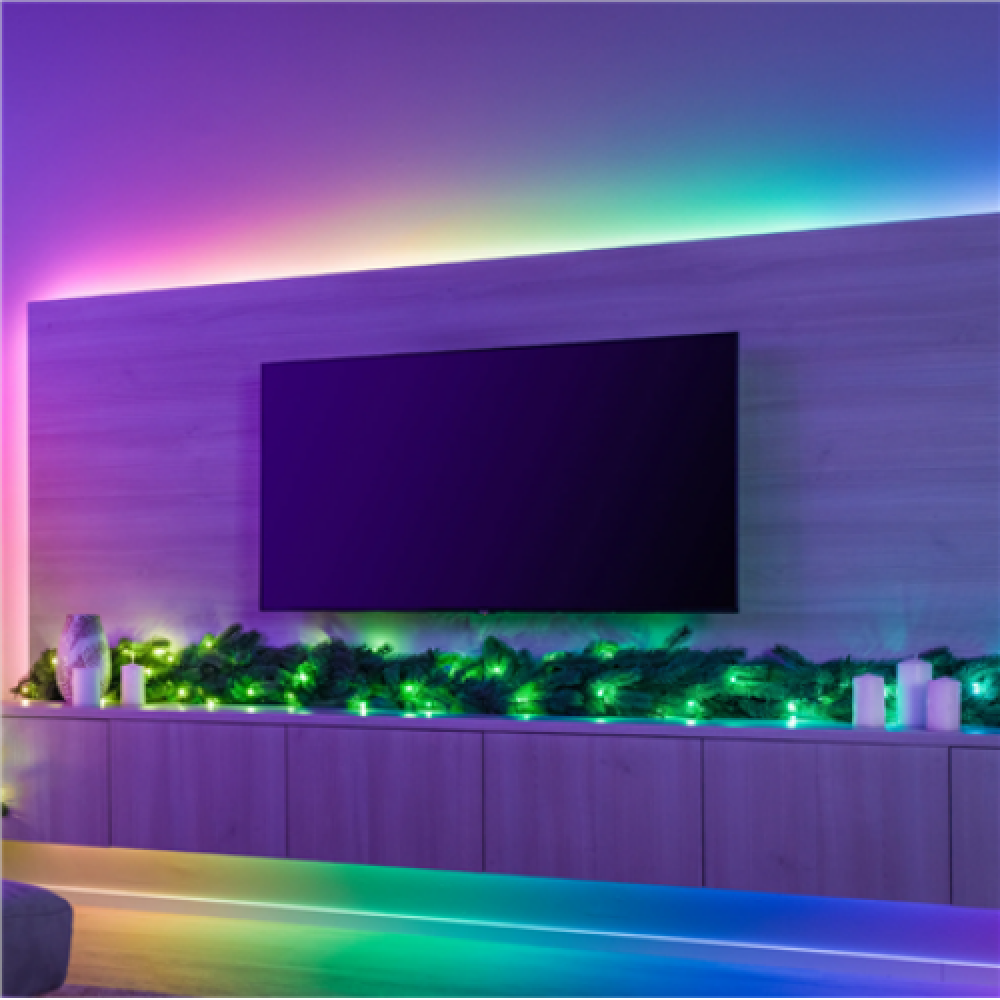 Twinkly Pre-lit Garland Smart LED 50 RGBW (Multicolor + White) , Twinkly , Pre-lit Garland Smart LED 50, 2.5 m , RGBW – 16M+ colors + Warm white