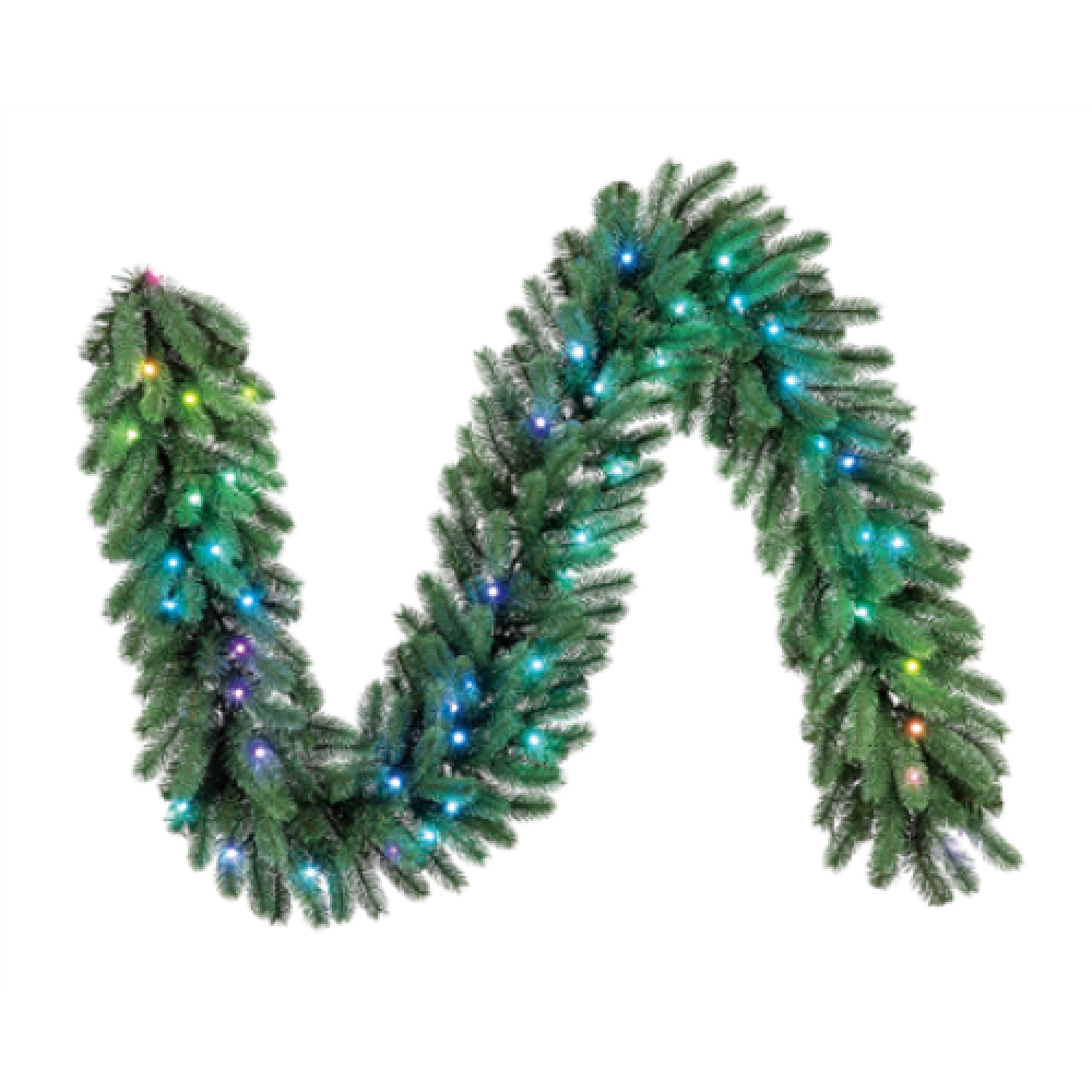 Twinkly Pre-lit Garland Smart LED 50 RGBW (Multicolor + White) , Twinkly , Pre-lit Garland Smart LED 50, 2.5 m , RGBW – 16M+ colors + Warm white