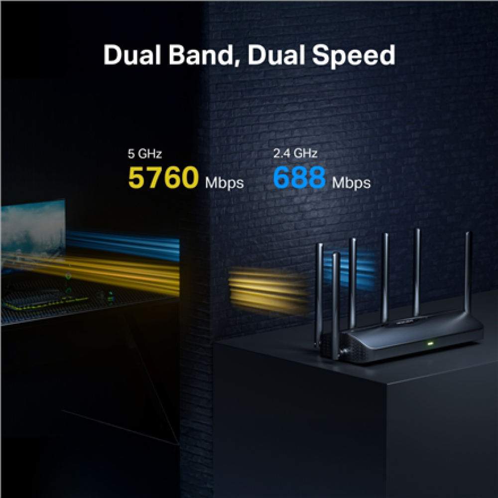 Mercusys BE6500 Dual-Band Wi-Fi 7 Router , MR37BE , 802.11be , 688/5760 Mbit/s , Ethernet LAN (RJ-45) ports 3 , Mesh Support No , MU-MiMO No , No mobile broadband , Antenna type Fixed Omni-Directional Antennas