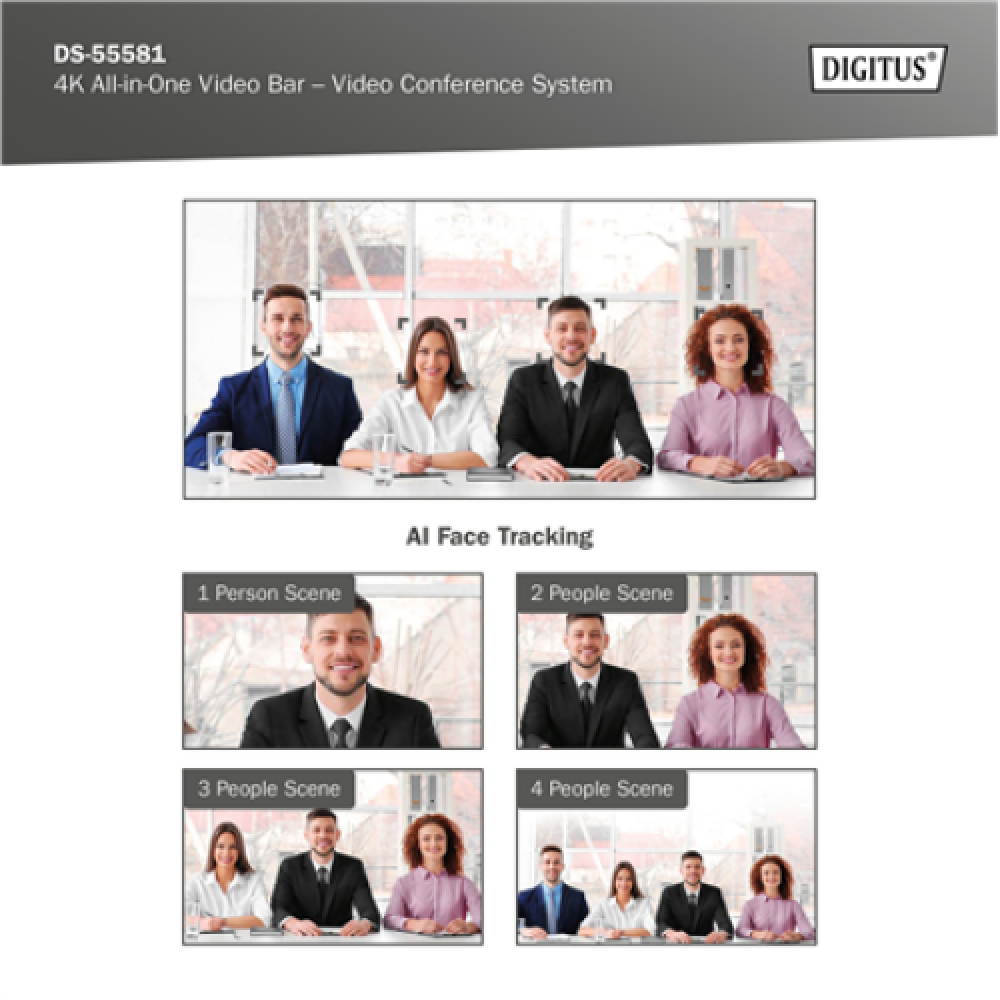 Digitus , 4K All-in-One Video Bar - Video Conference System , DS-55581