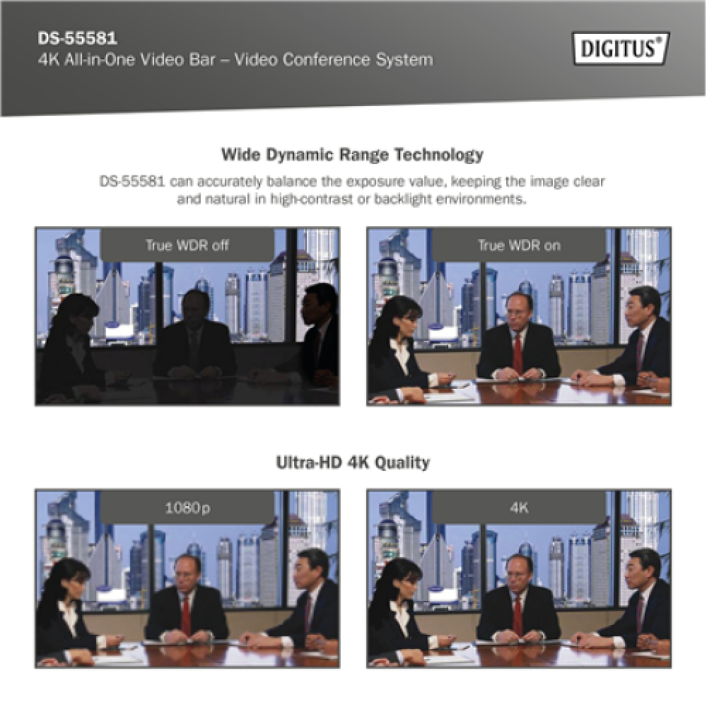 Digitus , 4K All-in-One Video Bar - Video Conference System , DS-55581