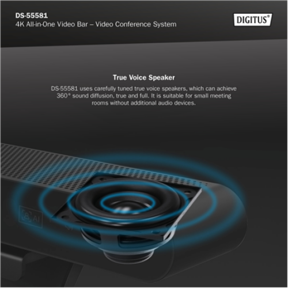 Digitus , 4K All-in-One Video Bar - Video Conference System , DS-55581