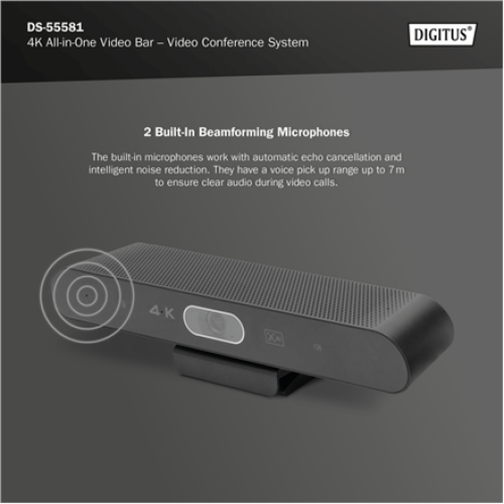 Digitus , 4K All-in-One Video Bar - Video Conference System , DS-55581