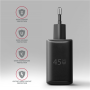 AXAGON GaN wallcharger 2x port (USB-A + USB-C), PD3.0/PPS/QC4+/SFC2.0/AFC/SCP/FCP/Apple, 45W , ACU-PQ45