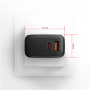 AXAGON GaN wallcharger 2x port (USB-A + USB-C), PD3.0/PPS/QC4+/SFC2.0/AFC/SCP/FCP/Apple, 45W , ACU-PQ45