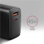 AXAGON GaN wallcharger 2x port (USB-A + USB-C), PD3.0/PPS/QC4+/SFC2.0/AFC/SCP/FCP/Apple, 45W , ACU-PQ45