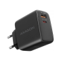 AXAGON GaN wallcharger 2x port (USB-A + USB-C), PD3.0/PPS/QC4+/SFC2.0/AFC/SCP/FCP/Apple, 45W , ACU-PQ45