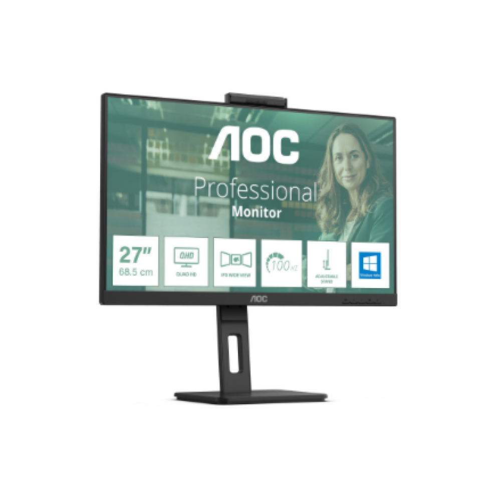 AOC , Monitor , Q27P3CW , 27 , IPS , QHD , 16:9 , 75 Hz , 4 ms , 2560 x 1440 , 350 cd/m² , HDMI ports quantity 2 , Black