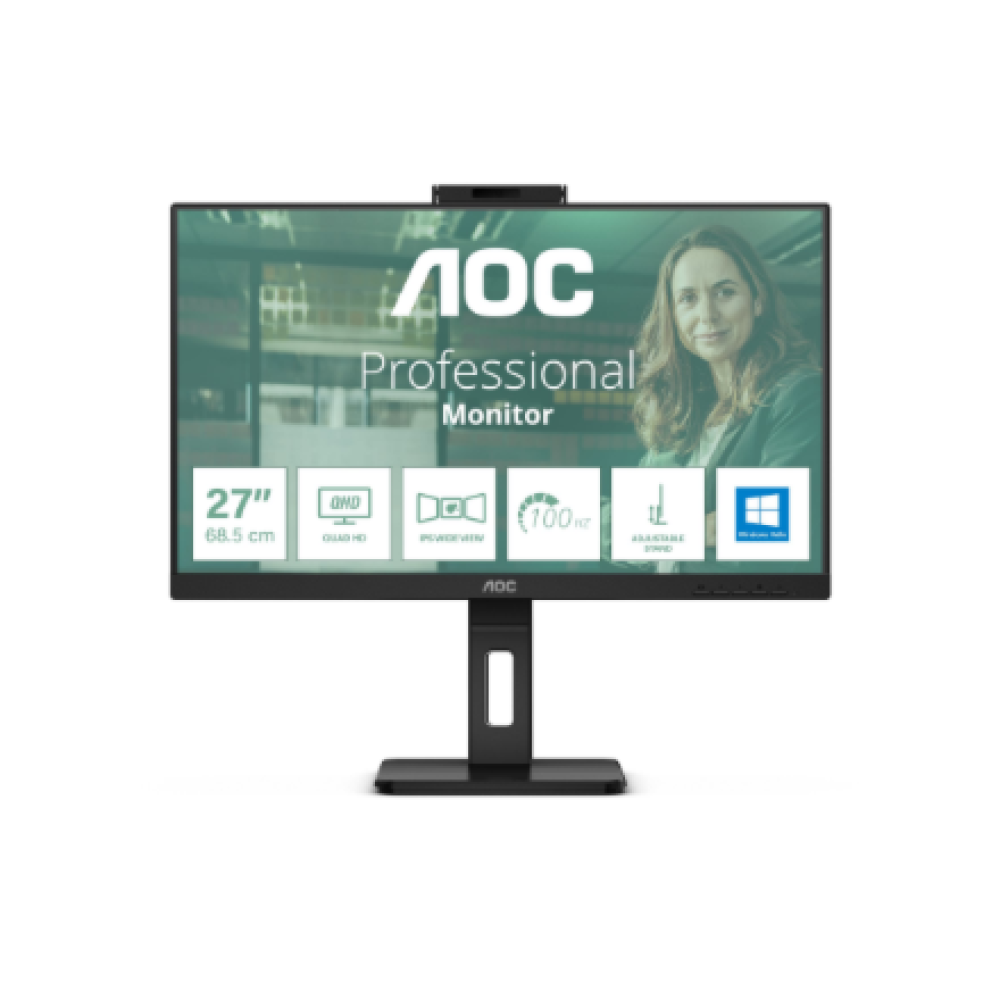 AOC , Monitor , Q27P3CW , 27 , IPS , QHD , 16:9 , 75 Hz , 4 ms , 2560 x 1440 , 350 cd/m² , HDMI ports quantity 2 , Black