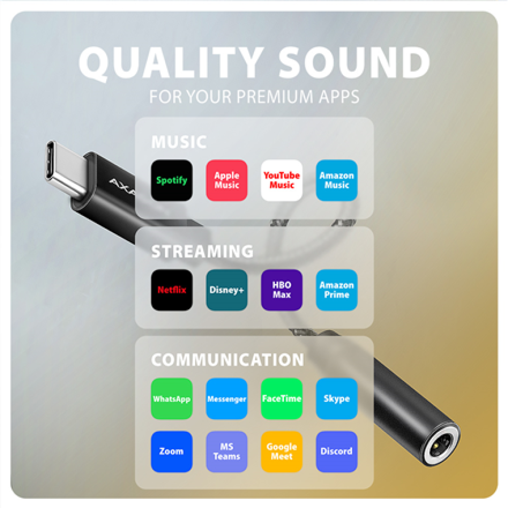 AXAGON , ADA-HC USB-C - HI-RES DAC Audio Adapter