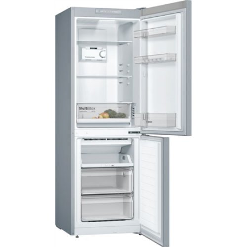 Bosch , KGN33NLEB , Serie 2 Refrigerator , Energy efficiency class E , Free standing , Combi , Height 176 cm , No Frost system , Fridge net capacity 193 L , Freezer net capacity 89 L , 42 dB , Stainless steel