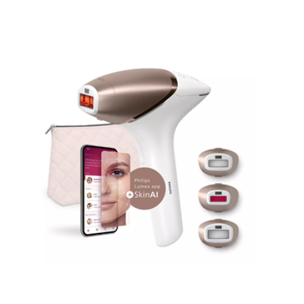 Philips , IPL Hair remover with SenseIQ , BRI973/00 , Bulb lifetime (flashes) 450.000 , Number of power levels 5 , White/Rose Gold