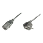 Digitus , Power Cord Cable , Power Cord, Schuko (CEE 7/7) 90ø angled - C13 M/F, H05VV-F3G 0.75qmm , Black