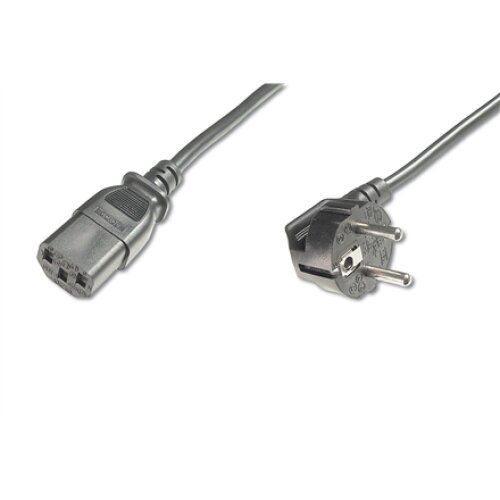 Digitus , Power Cord Cable , Power Cord, Schuko (CEE 7/7) 90ø angled - C13 M/F, H05VV-F3G 0.75qmm , Black
