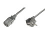 Digitus , Power Cord Cable , Power Cord, Schuko (CEE 7/7) 90ø angled - C13 M/F, H05VV-F3G 0.75qmm , Black