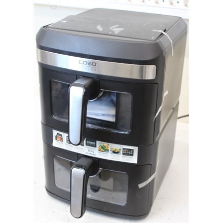 SALE OUT. Caso 03189 DuoTower Double Air Fryer, Total capacity 12.4 L, Black , Caso Double Air Fryer , AirFry DuoTower , Capacity 12.4 L , Black , DAMAGED PACKAGING, CRACKED BODY , 24 month(s)