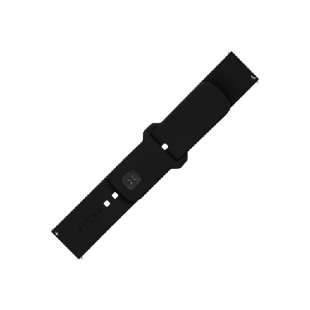 Fixed , Sporty Strap Set with Quick Release 20mm for Smartwatch , 160-235 mm , Black , Silicone