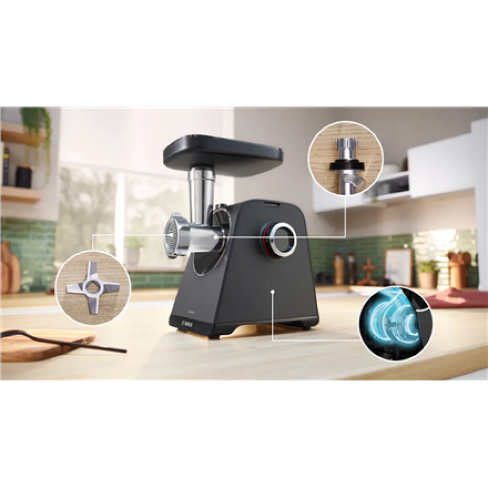 Bosch Food Mincer , MFWS430B , Black , Number of speeds 2 , Throughput (kg/min) 2.5