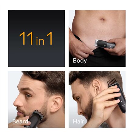 Braun 11-in-1 Grooming Kit , All-in-One Kit Series 5 AIO5560 , Cordless , Number of length steps 14 , Grey/Black