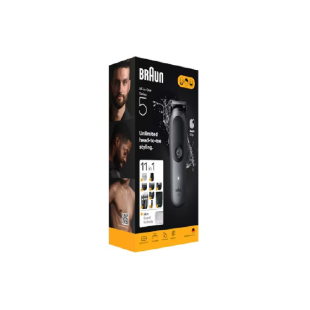 Braun 11-in-1 Grooming Kit , All-in-One Kit Series 5 AIO5560 , Cordless , Number of length steps 14 , Grey/Black