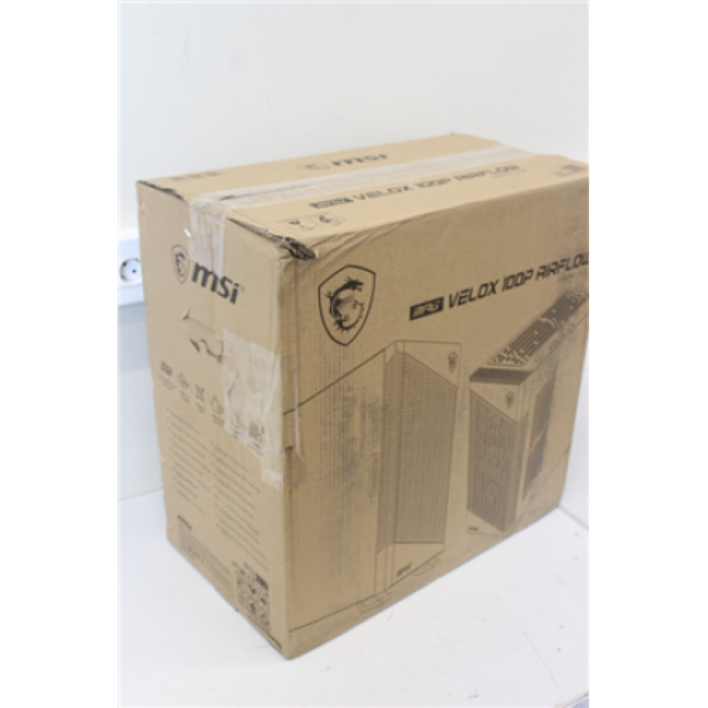 SALE OUT. MSI MPG VELOX 100P AIRFLOW PC Case, Mid-Tower, USB 3.2, Audio-out, Mic-in DAMAGED PACKAGING, DENTS ON TOP , MSI PC Case , MPG VELOX 100P AIRFLOW , Side window , Black , Mid-Tower , DAMAGED PACKAGING, DENTS ON TOP , Power supply included No , ATX