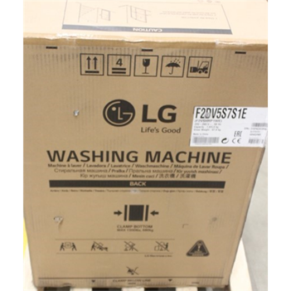 SALE OUT. LG Washing Machine With Dryer F2DV5S7S1E Energy efficiency class D Front loading Washing capacity 7 kg 1200 RPM Depth 46 cm Width 60 cm Display LED Drying system Drying capacity 5 kg Steam function Direct drive Wi-Fi White DAMAGED PACKAGING