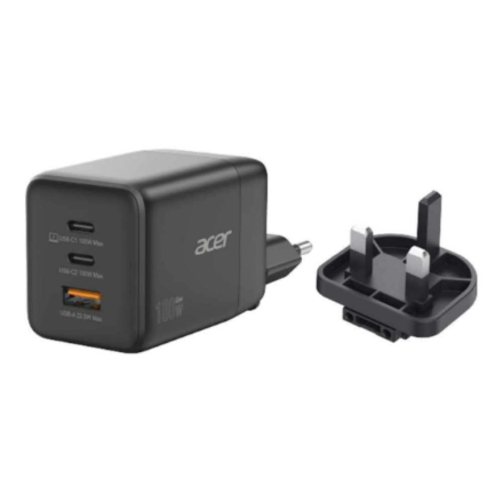 Acer , GaN charger, 2x USB-C + 1x USB-A ports