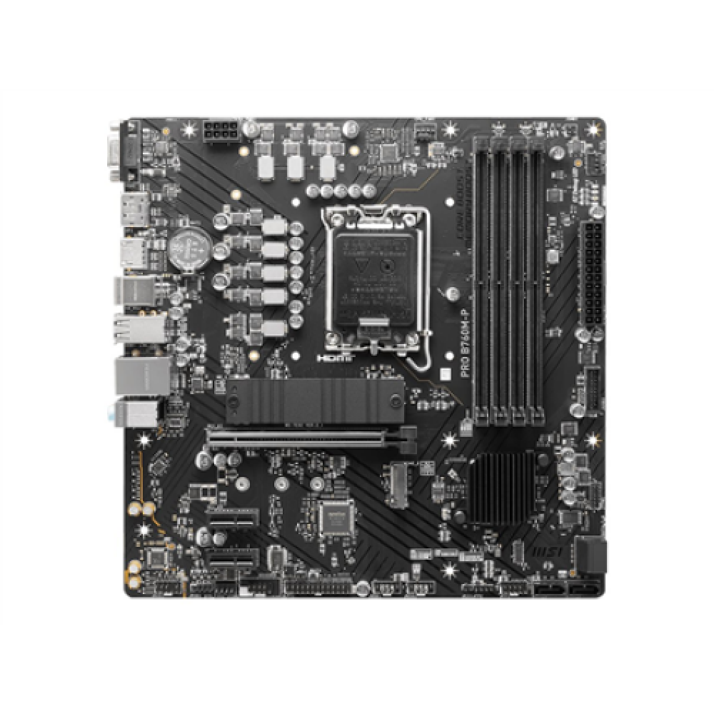 MSI , PRO B760M-P , Processor family Intel , Processor socket LGA1700 , DDR5 DIMM , Memory slots 4 , Supported hard disk drive interfaces SATA, M.2 , Number of SATA connectors 4 , Chipset Intel B760 , mATX