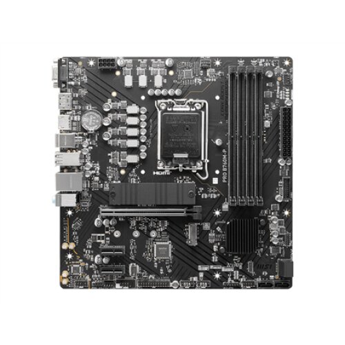 MSI , PRO B760M-P , Processor family Intel , Processor socket LGA1700 , DDR5 DIMM , Memory slots 4 , Supported hard disk drive interfaces SATA, M.2 , Number of SATA connectors 4 , Chipset Intel B760 , mATX